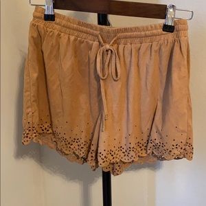 Tan Yellow flowy shorts